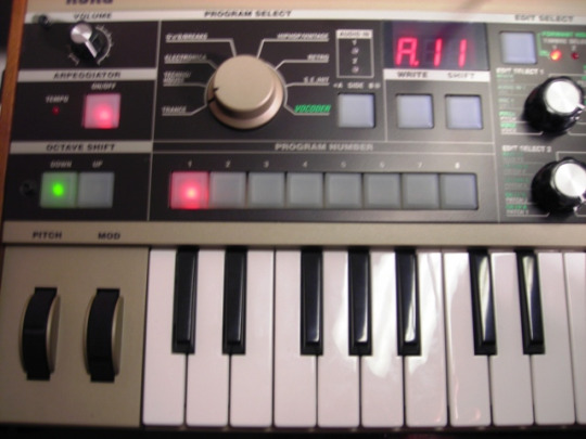 Korg Microkorg synthesizer closeup