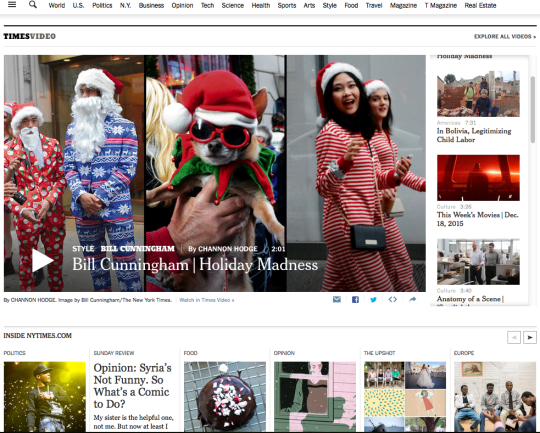 New York Times website, below the fold