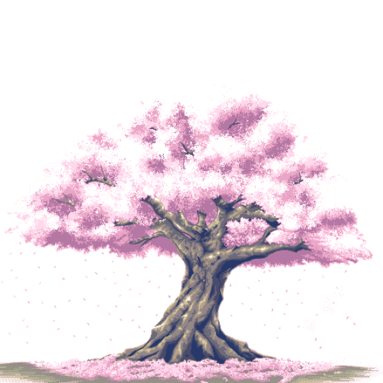 cherry blossom tree pixel art