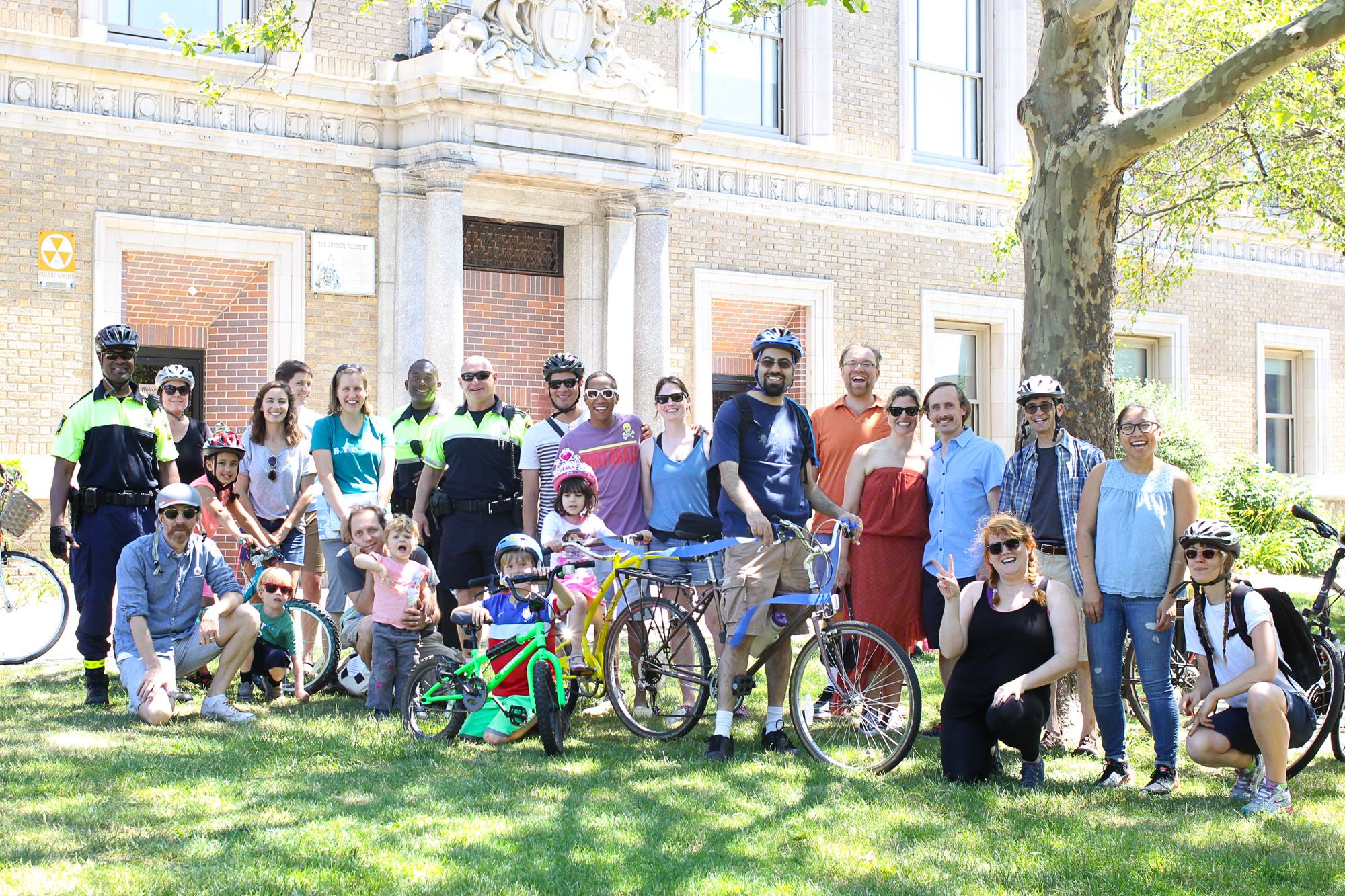 Participants in the 2016 Library Bike Ride to benefit the Somerville Public Library